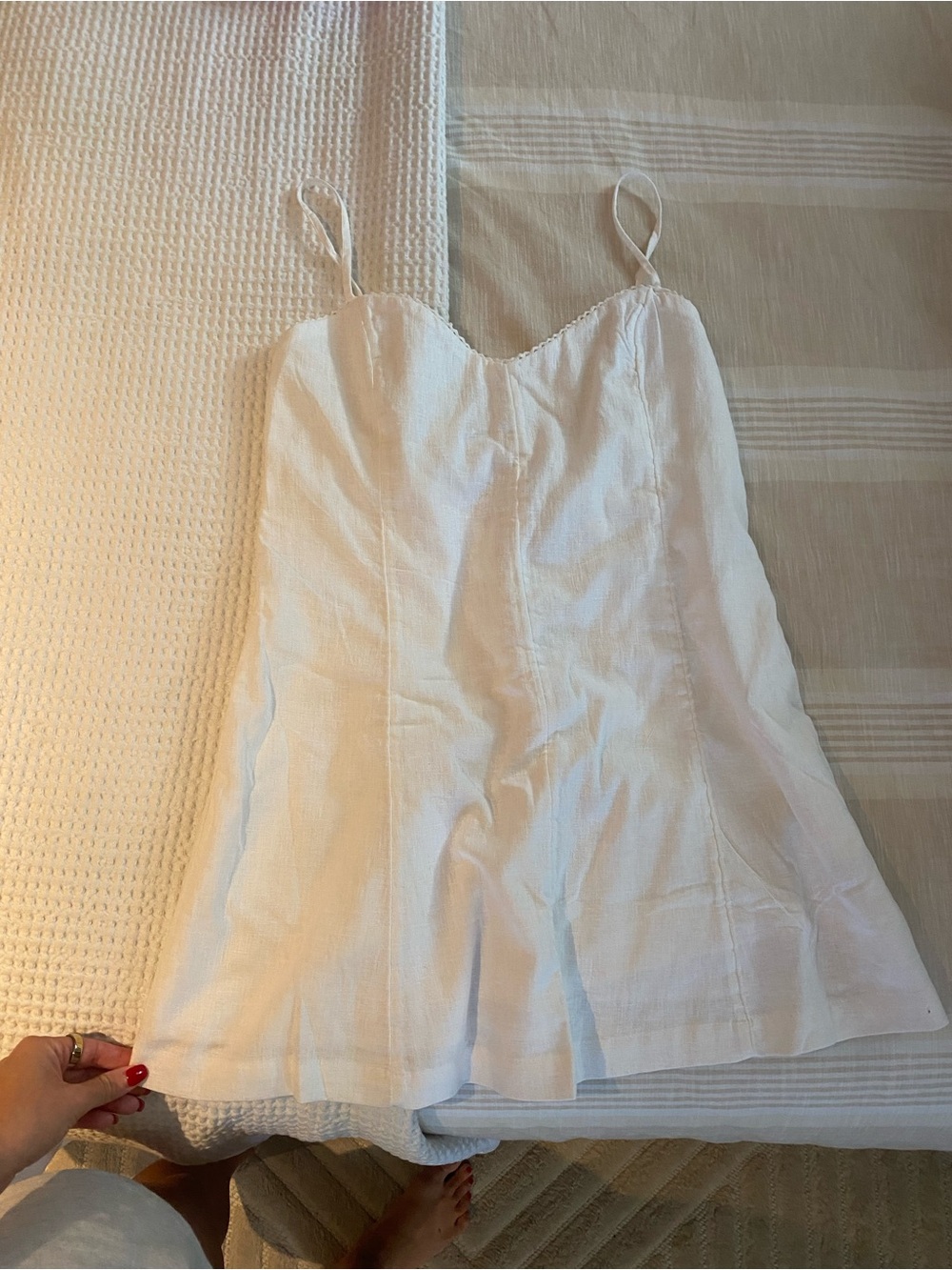 Abercrombie & Fitch White Spaghetti Strap Sundress
